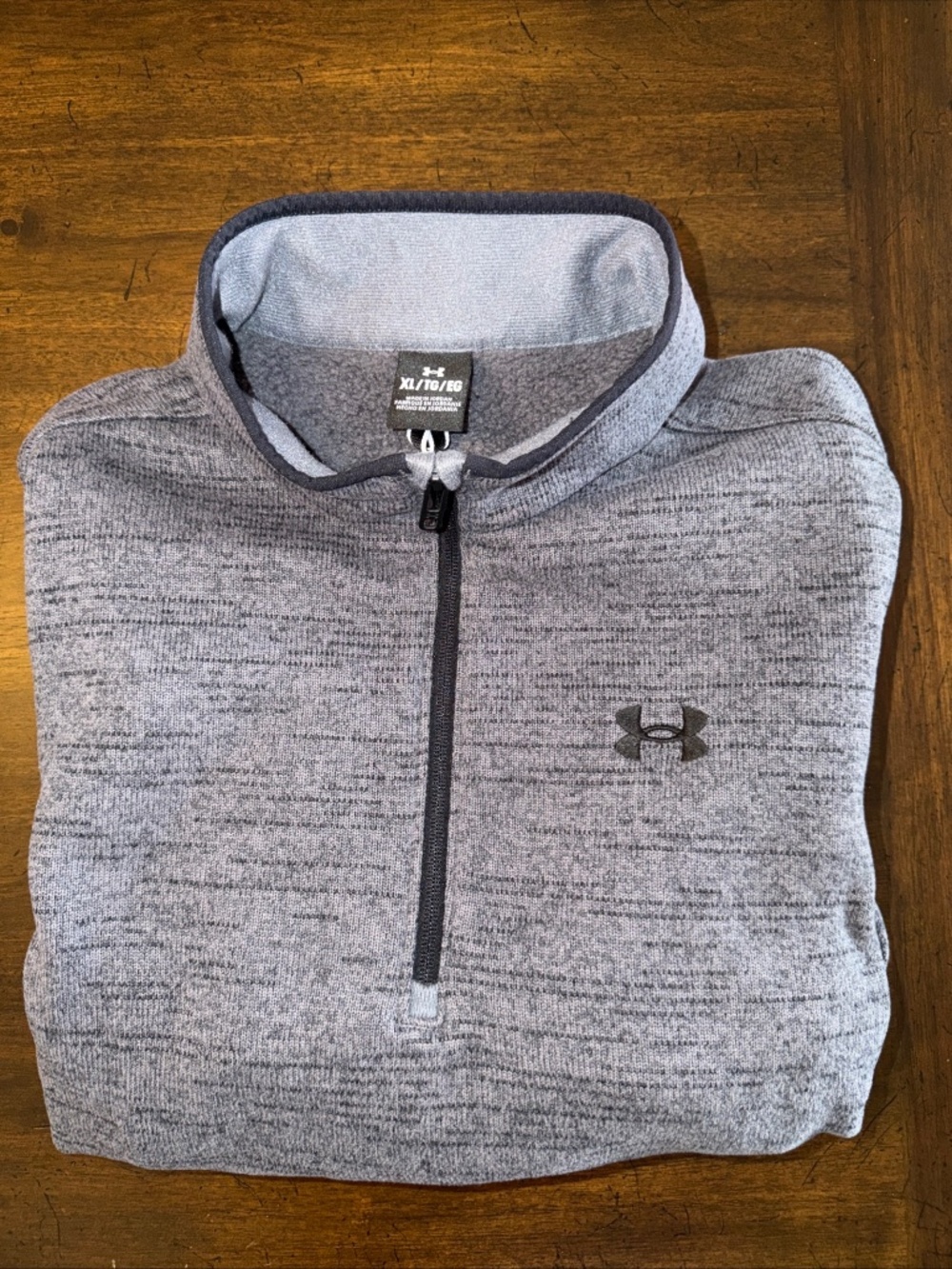 Men’s Under Armour Charcoal Specialist 1/4 zip Sz XL Sweater With Fleece Lining
